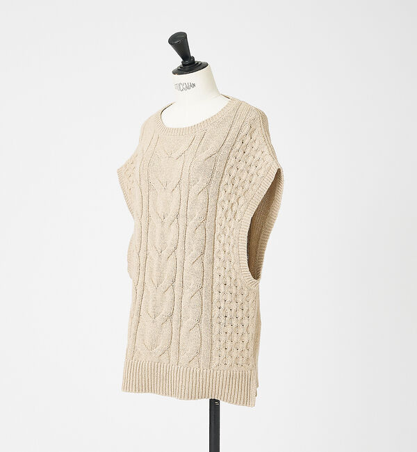 collex「コットンケーブル柄ベスト」|ベスト・ジレ|