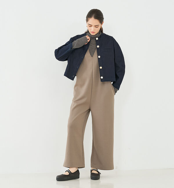 collex「ストレッチデニムジャケット」|ノーカラージャケット|