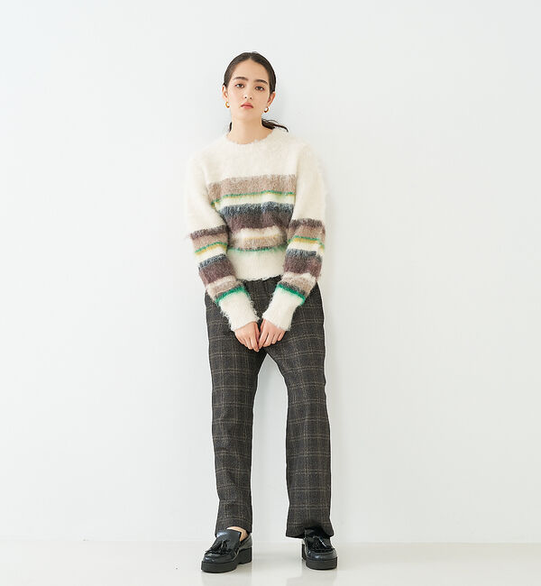 collex「ランダムボーダーヘアリーニット」|ニット・セーター|