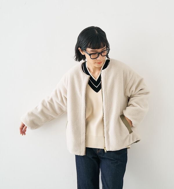 collex「キルト&times;ボアリバーシブル中綿ブルゾン」|ブルゾン・スタジャン|