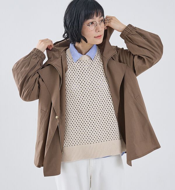 collex「レイヤード風ジップアップコート」|ブルゾン・スタジャン|