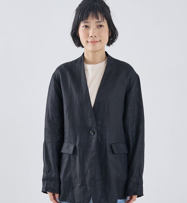 collex「麻ノーカラージャケット」|ノーカラージャケット|