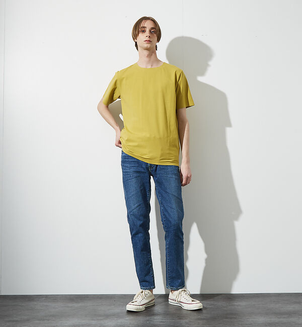 ABAHOUSE「【ノンストレス】定番 / COTTON LYCRA 圧着 クルーネック 半袖 T」|Tシャツ・カットソー|