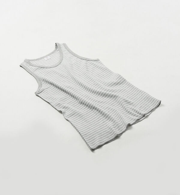 ABAHOUSE「【JEMORGAN/ジェーイーモーガン】ワッフル ボーダー タンクトップ」|キャミソール|グレー