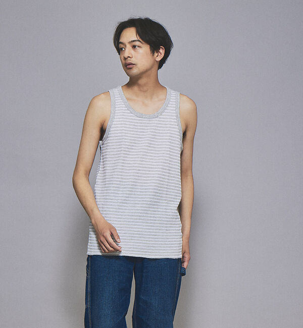 ABAHOUSE「【JEMORGAN/ジェーイーモーガン】ワッフル ボーダー タンクトップ」|キャミソール|