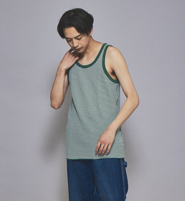 ABAHOUSE「【JEMORGAN/ジェーイーモーガン】ワッフル ボーダー タンクトップ」|キャミソール|