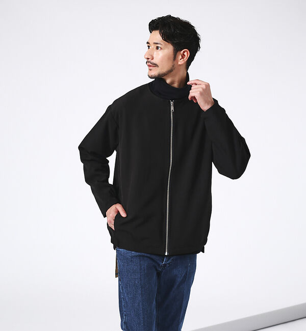 ABAHOUSE「【ノーカラー】クルーネック ジップブルゾン / ノーカラージャケット」|ブルゾン・スタジャン|