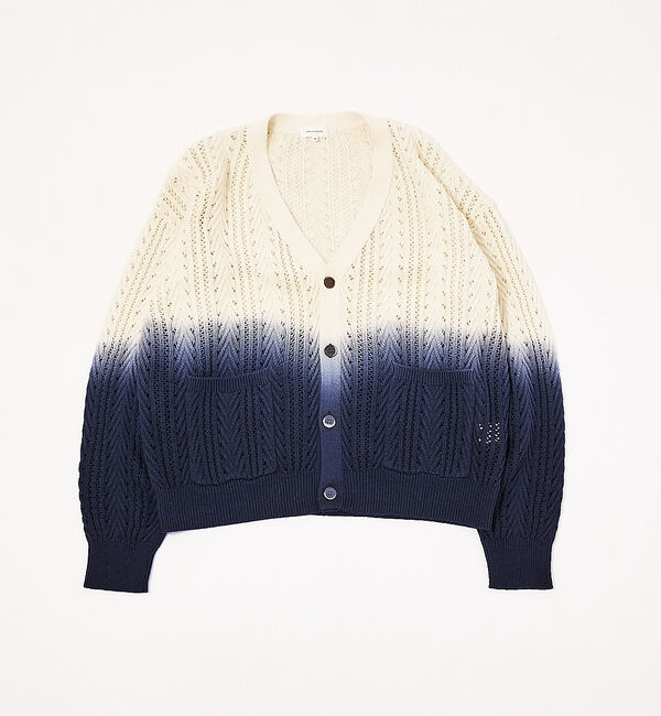 ABAHOUSE「【透かし編み】グラデーション シアー カーディガン」|カーディガン|