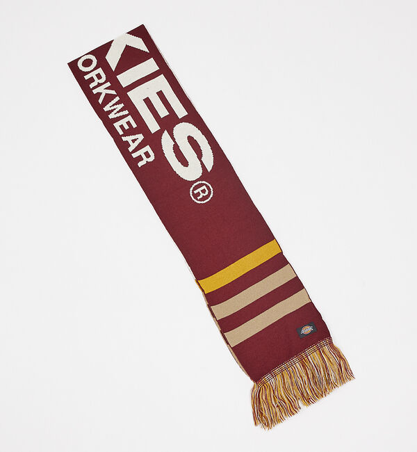 ABAHOUSE「【DICKIES/ディッキーズ】 EX 3LINE&LOGO SOCCER MU」|マフラー|レッド系その他1