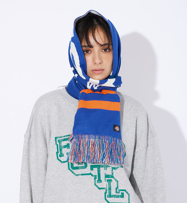 ABAHOUSE「【DICKIES/ディッキーズ】 EX 3LINE&LOGO SOCCER MU」|マフラー|ブルー系その他1