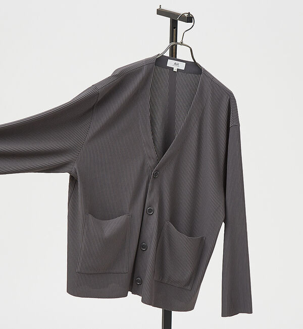 ABAHOUSE「【AH ABAHOUSE/セットアップ対応】プリーツ カーディガン」|カーディガン|チャコールグレー