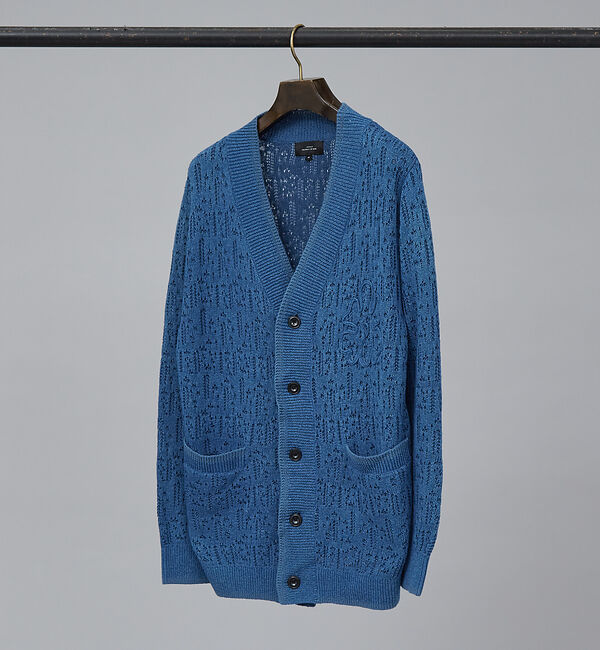 ABAHOUSE「【スカシ柄】インディゴヤーン接結カーディガン」|カーディガン|