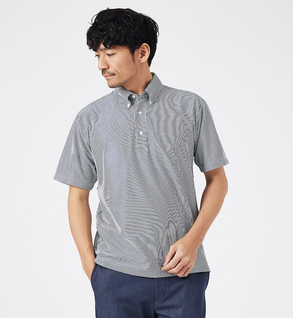 ABAHOUSE「トリコットサッカー ボタンダウン ポロシャツ」|ポロシャツ|ブルー系その他1