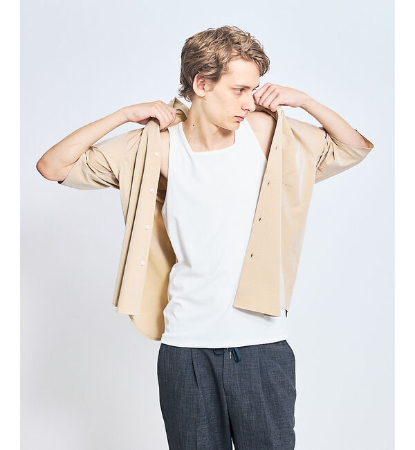 ABAHOUSE「【スクエアネック】ストレッチ テレコ タンクトップ」|キャミソール|