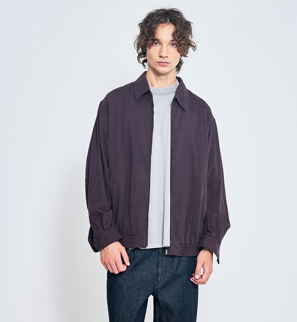 ABAHOUSE「オーバーダイ コットン ZIPブルゾン / オーバーサイズ」|ブルゾン・スタジャン|ブラウン