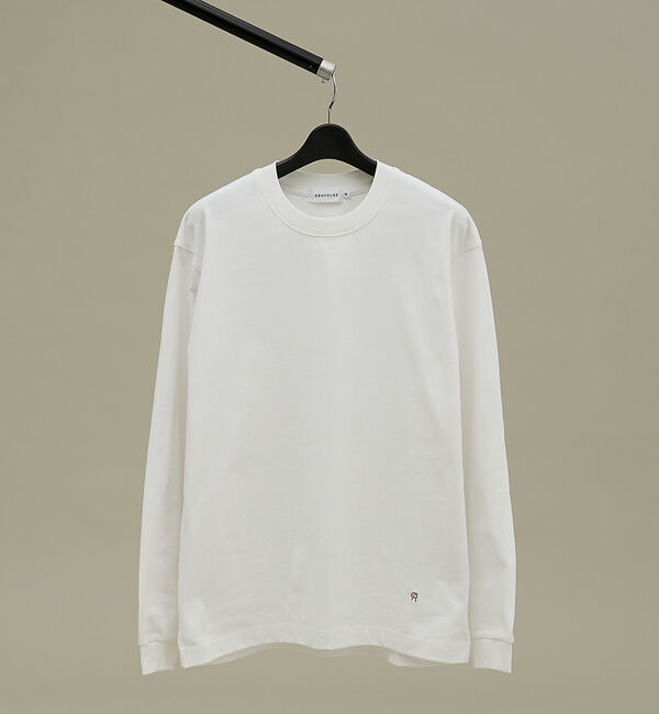 ABAHOUSE「ワンポイント刺繍　クルーネック長袖Tシャツ」|Tシャツ・カットソー|ホワイト