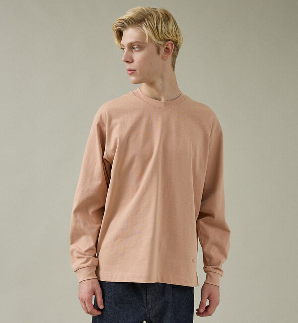 ABAHOUSE「ワンポイント刺繍　クルーネック長袖Tシャツ」|Tシャツ・カットソー|ピンク