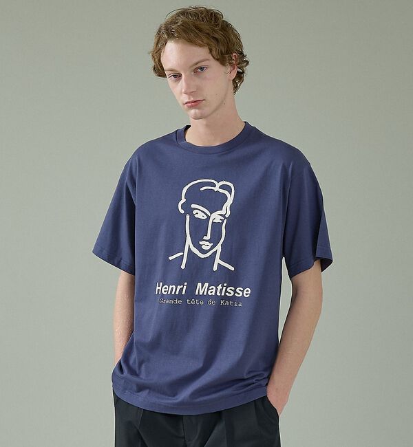 ABAHOUSE「【Henri Matisse / アンリ・マティス】ラインアート グラフィック」|Tシャツ・カットソー|インディゴ