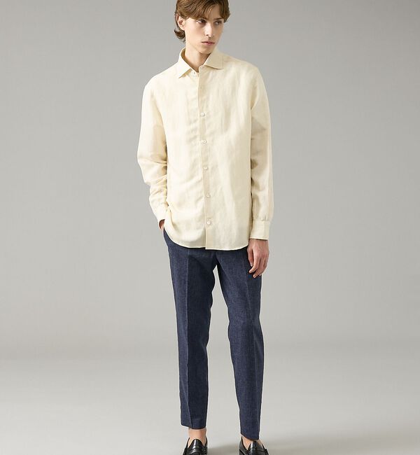 ABAHOUSE「【BIO加工】リネンブレンド レギュラーフィットシャツ【予約】」|シャツ・ブラウス|