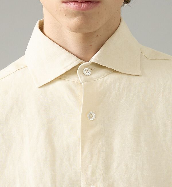 ABAHOUSE「【BIO加工】リネンブレンド レギュラーフィットシャツ【予約】」|シャツ・ブラウス|