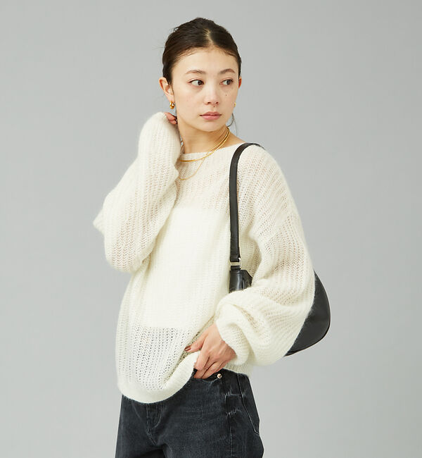 Rouge vif「ラメモヘアシアーパフプルオーバー」|ニット・セーター|