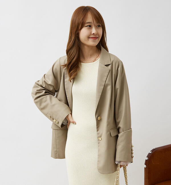 Rouge vif「【一部店舗限定】【2点セット】スリットジャケット＆ウエストクロスパンツSET」|テーラードジャケット|