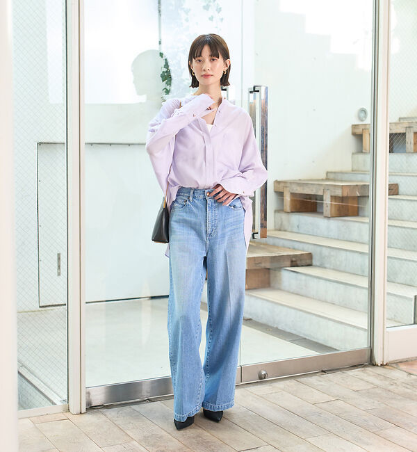 Rouge vif「【RED CARD/レッドカード】Slogan ルーズストレートデニム」|デニム|