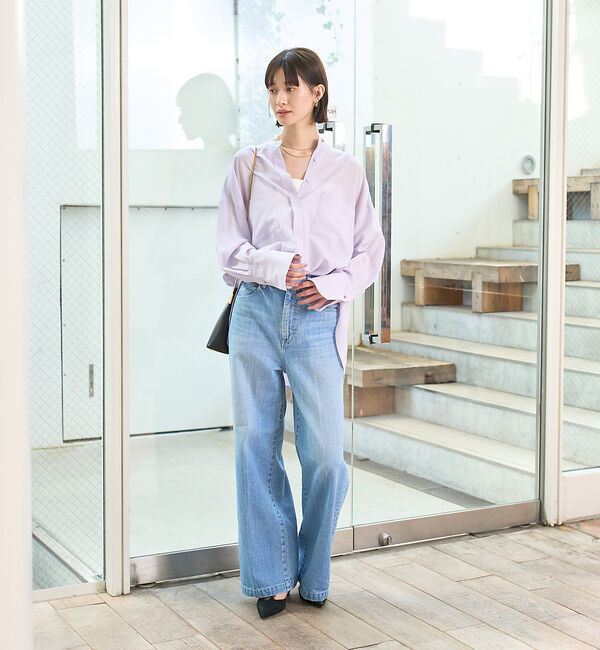 Rouge vif「【RED CARD/レッドカード】Slogan ルーズストレートデニム」|デニム|