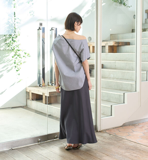 Rouge vif「ヴィンテージライクキュプラバイヤスロングスカート」|スカート|