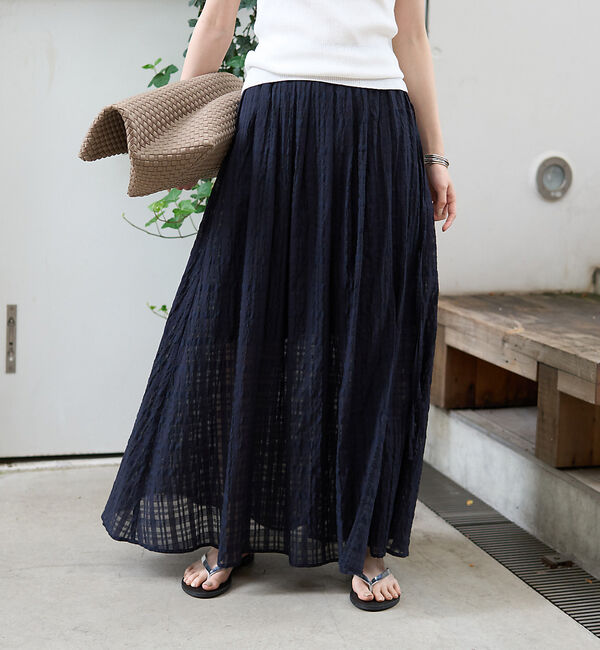 Rouge vif「ボリュームギャザーサイドスリットロングスカート」|スカート|