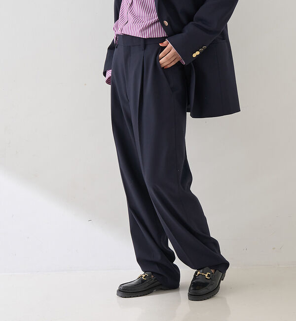 Rouge vif「【セットアップ対応】メンズライクウール混サキソニーテーパードパンツ」|その他|