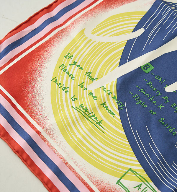 Rouge vif「【manipuri/マニプリ】レコード柄シルクスカーフ 65&times;65」|バンダナ・スカーフ|