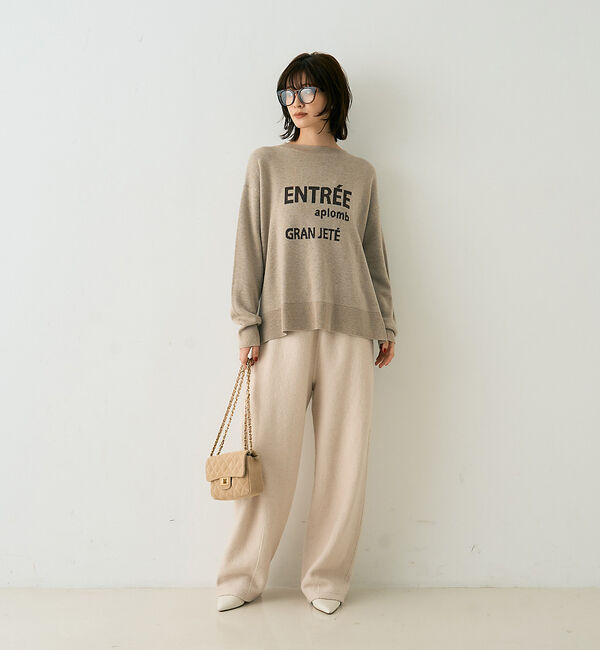 Rouge vif「ウール混ジャガードロゴニットプルオーバー」|ニット・セーター|