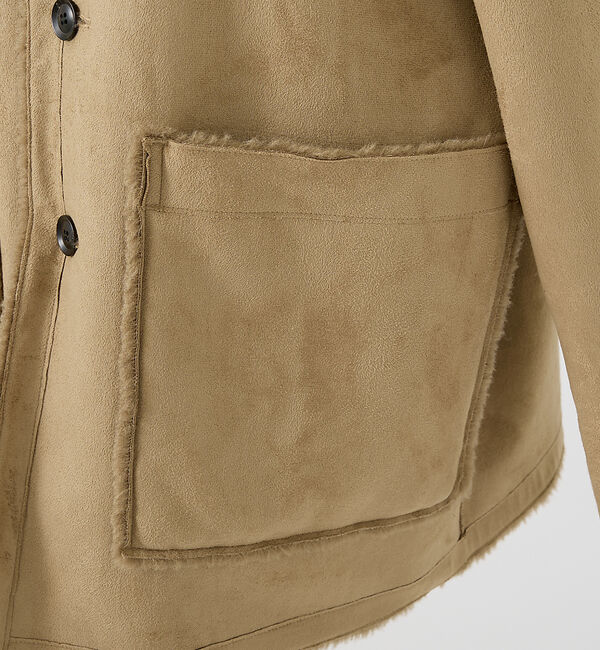 Rouge vif「【2サイズ展開】2WAYスウェードリバーシブルボアコート / ノーカラーコート」|ノーカラーコート|