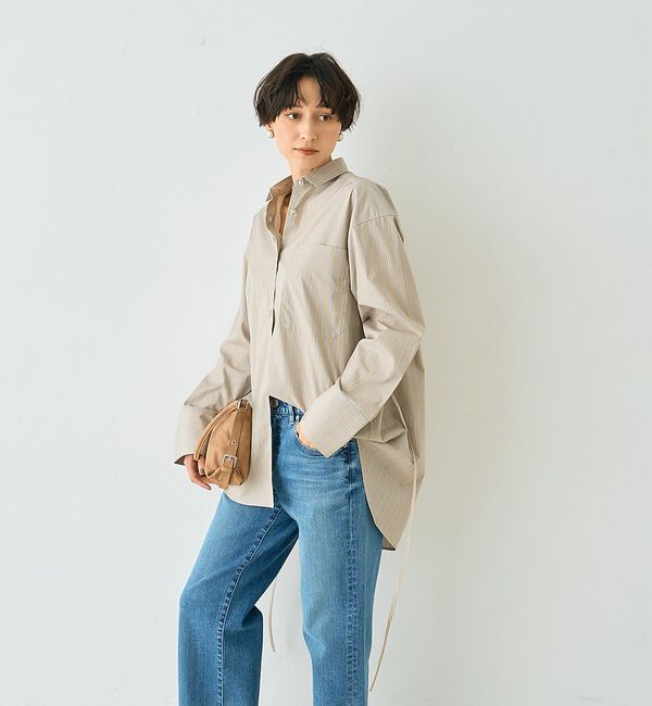 Rouge vif「ストライプメンズライクコットンシャツ」|シャツ・ブラウス|