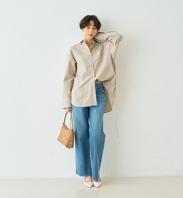 Rouge vif「ストライプメンズライクコットンシャツ」|シャツ・ブラウス|