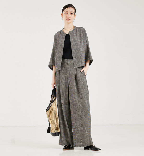qualite「【セットアップ対応】カラミツイードワイドパンツ」|その他|