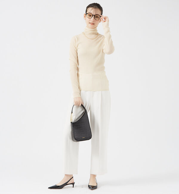 qualite「シャイニーリブニット」|ニット・セーター|