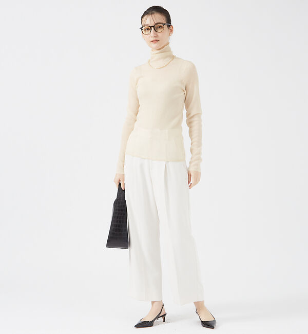 qualite「シャイニーリブニット」|ニット・セーター|