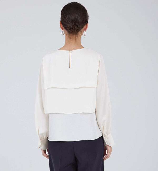 qualite「ブライトツイルティアードブラウス」|シャツ・ブラウス|