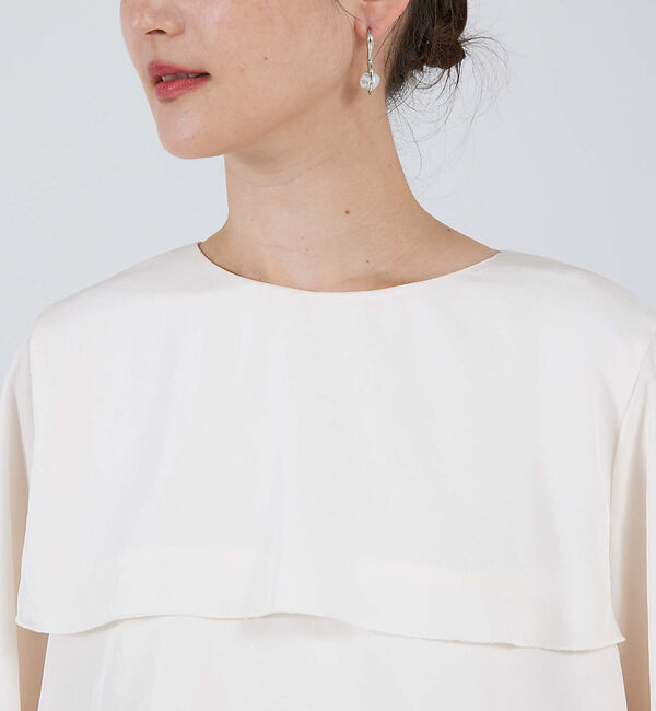 qualite「ブライトツイルティアードブラウス」|シャツ・ブラウス|