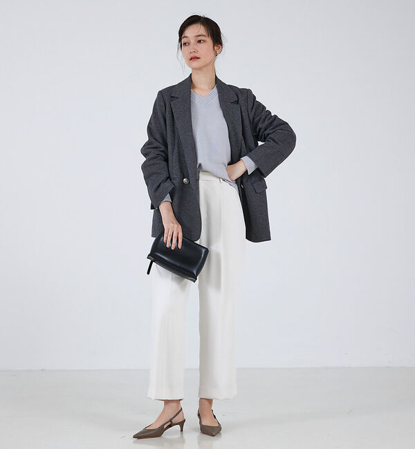 qualite「ウールグアイウールVネックニット」|ニット・セーター|