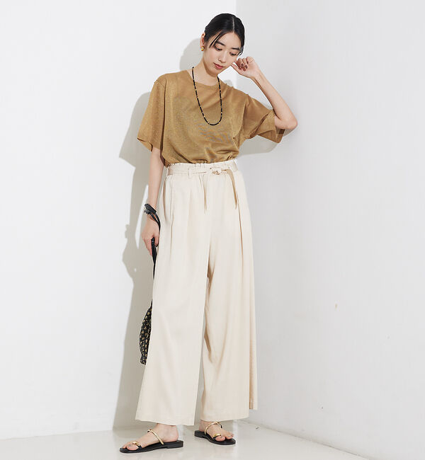 qualite「シャイニーニットT」|Tシャツ・カットソー|