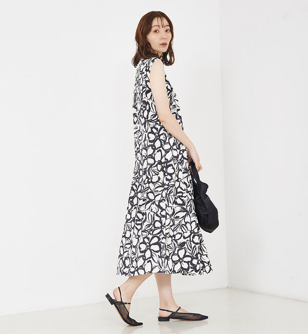 qualite「リネンライクペインティングプリントワンピース」|ワンピース|