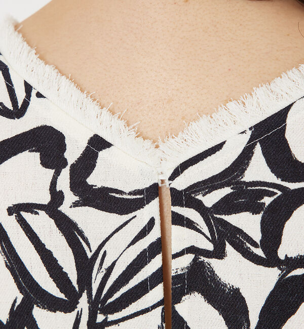 qualite「リネンライクペインティングプリントワンピース」|ワンピース|