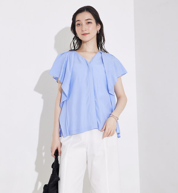 qualite「袖タックフリルシャツ」|シャツ・ブラウス|