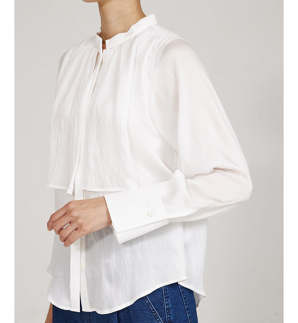 qualite「ギャザーレイヤードブラウス」|シャツ・ブラウス|