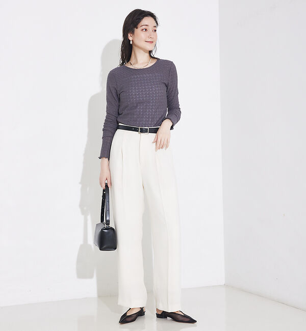 qualite「ジャカードニットメロウトップス」|Tシャツ・カットソー|