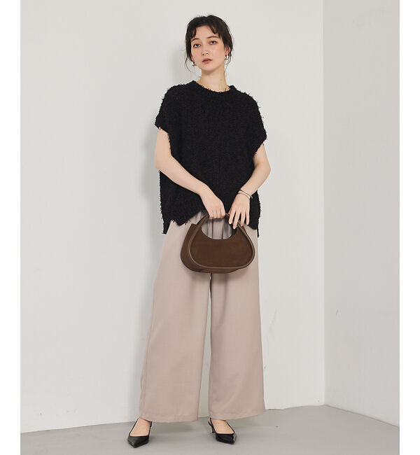 qualite「【接触冷感＆防シワ】ウールライクイージーパンツ/セットアップ対応」|その他|