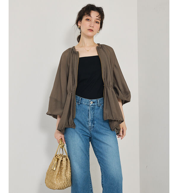 qualite「ラウンドスリーブギャザーブルゾン」|ブルゾン・スタジャン|